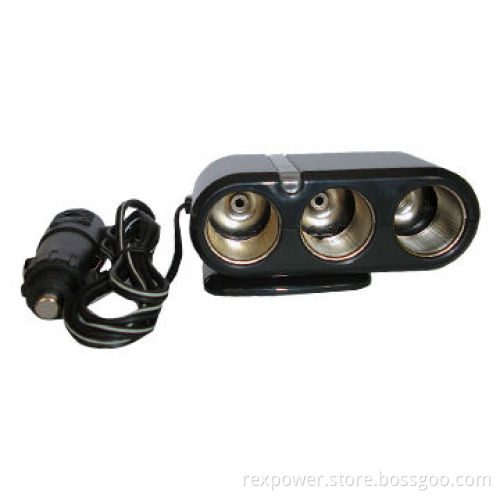 Three-dragged Cigarette Lighter Charger, 12 to 24V Input Voltage, USB Port